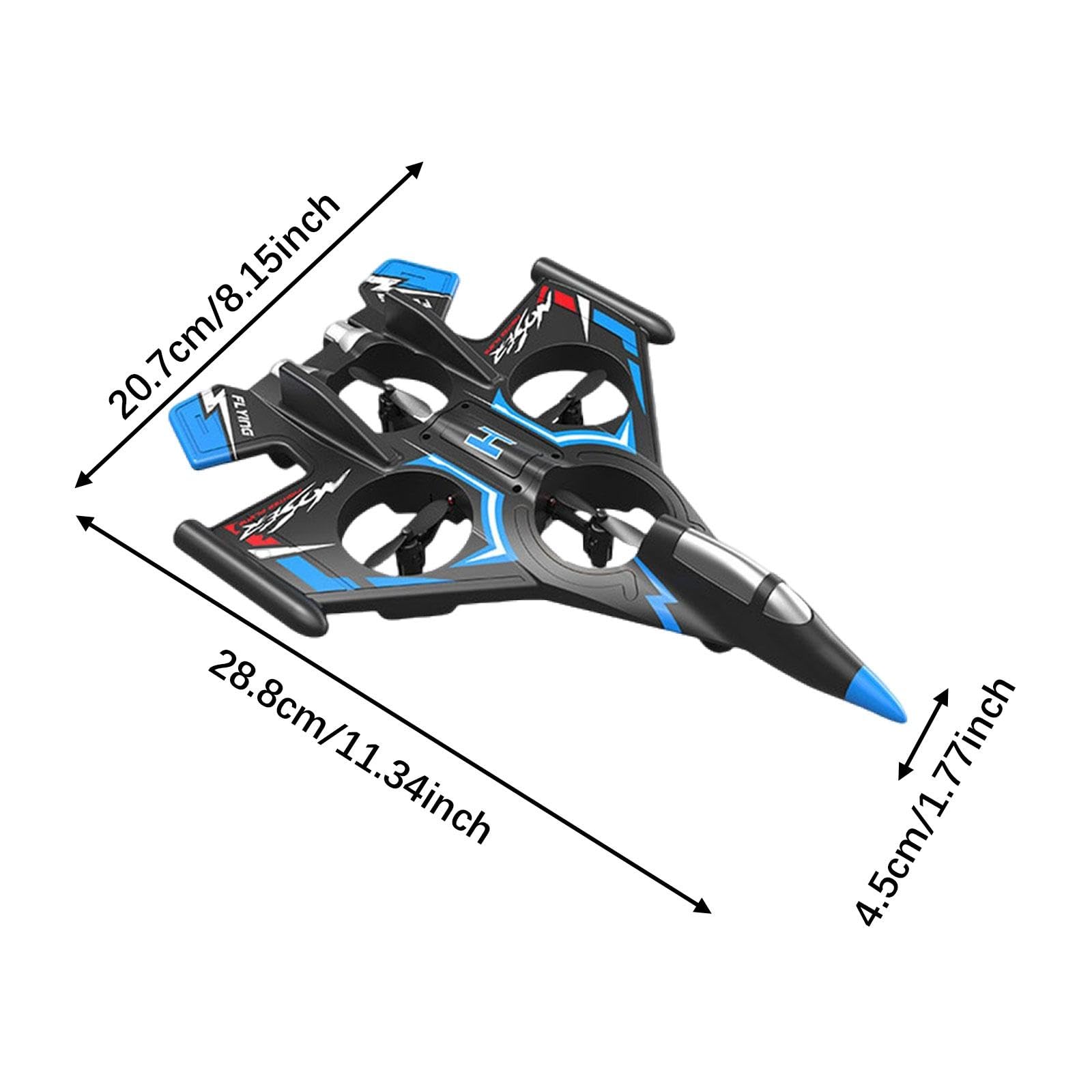 Avión RC de Espuma, Planeador de, a Prueba de Colisiones, Evita Obstáculos, Modelo de Avión de de Control Remoto de 2,4 GHz, Azul con 2 Batería