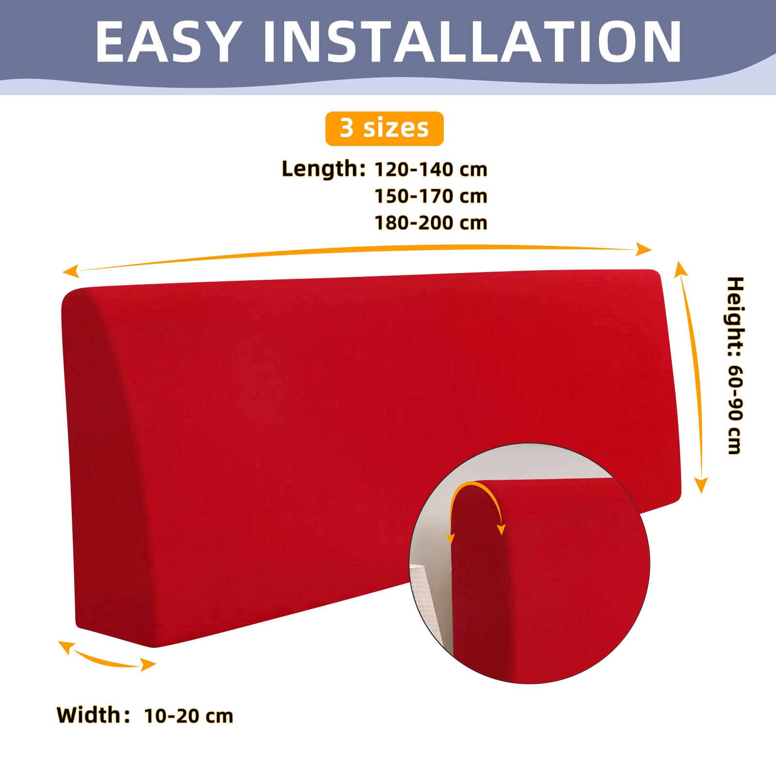 Copertura Elastica Per Testiera Letto - Fodera In Spandex Morbida, Singolo/Matrimoniale, Design Geometrico - Foto 5