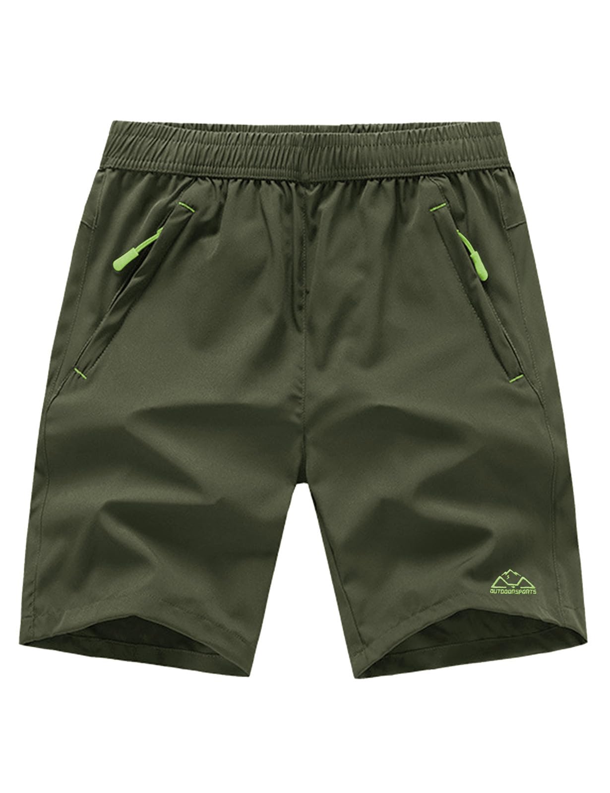 Rdruko Men's Quick Dry Hiking Shorts Lightweight Running Gym Outdoor Active Shorts with Zipper Pockets