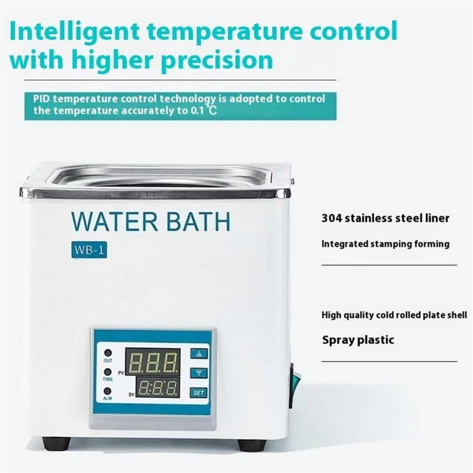 Baño María De Laboratorio Digital, Baño María Termostático Digital De 300 W, Recipiente Calefactor RT-100 ℃, Capacidad De 3 L, Función De Temporización Y Protección Contra Quemaduras