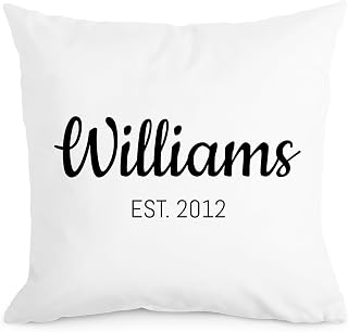 FrameStory Custom Personalized Throw Pillow - Personalized Gift for Couples, Wedding, Anniversary, or Housewarming; Home Decor Pillows, White Pillow with Insert and Cover, 16" x 16" 1-Sided Printing