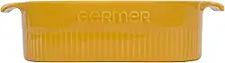 Germer, Travessa quadrada em porcelana, modelo assar ou servir, refratária, 2000 ml, Amarelo
