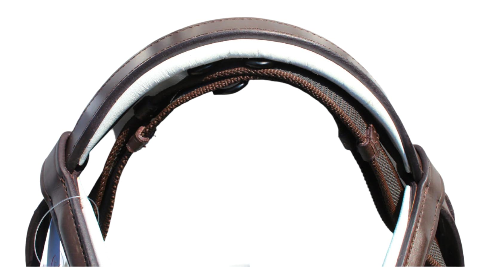 Pelliccia in pelle con fascia da 3,5 cm, colore: marrone scuro, morbida e imbottita, extra completa, completa