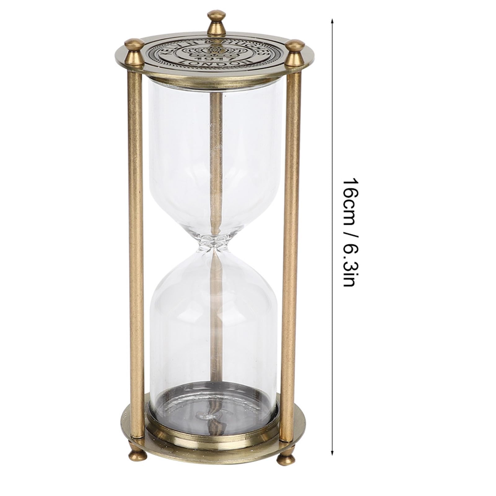 Milltrip Clessidra Decorativa in Vetro, Timer a Clessidra Riempibile Con Cornice in Ottone, Orologio Sabbia per Salotto e Ufficio