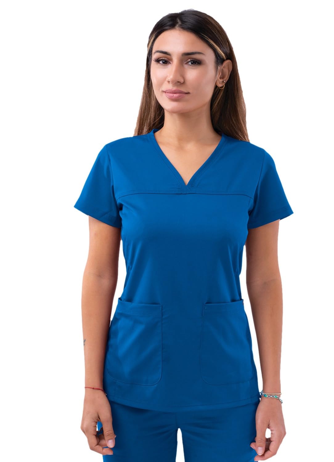 Adar Pro Scrubs for Women - Sweetheart V-Neck Scrub Top - P4210 - Royal Blue - XL