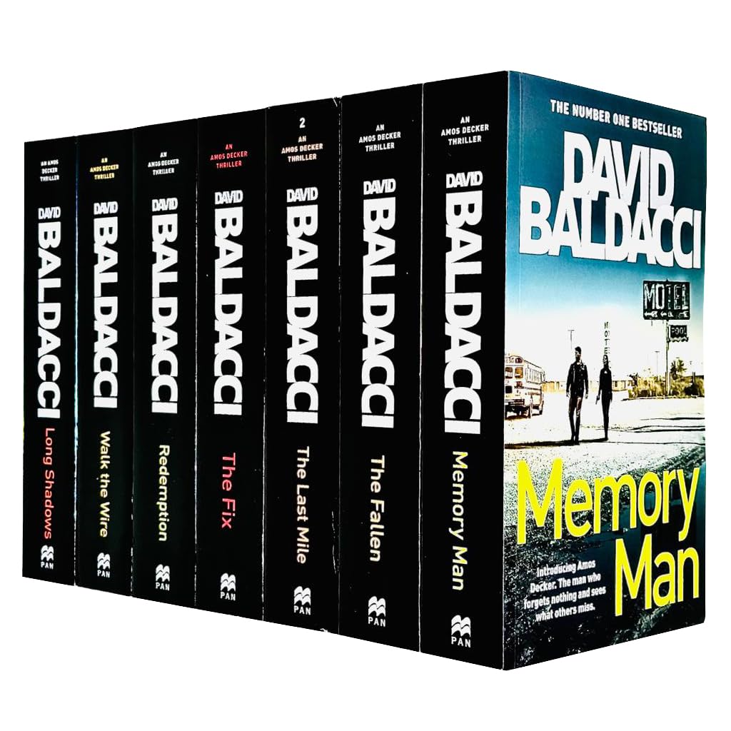 An Amos Decker Thriller Series 7 Books Collection Set By David Baldacci(Long Shadows, Walk the Wire, Redemption, The Fix, The Last Mile, The Fallen & Memory Man)