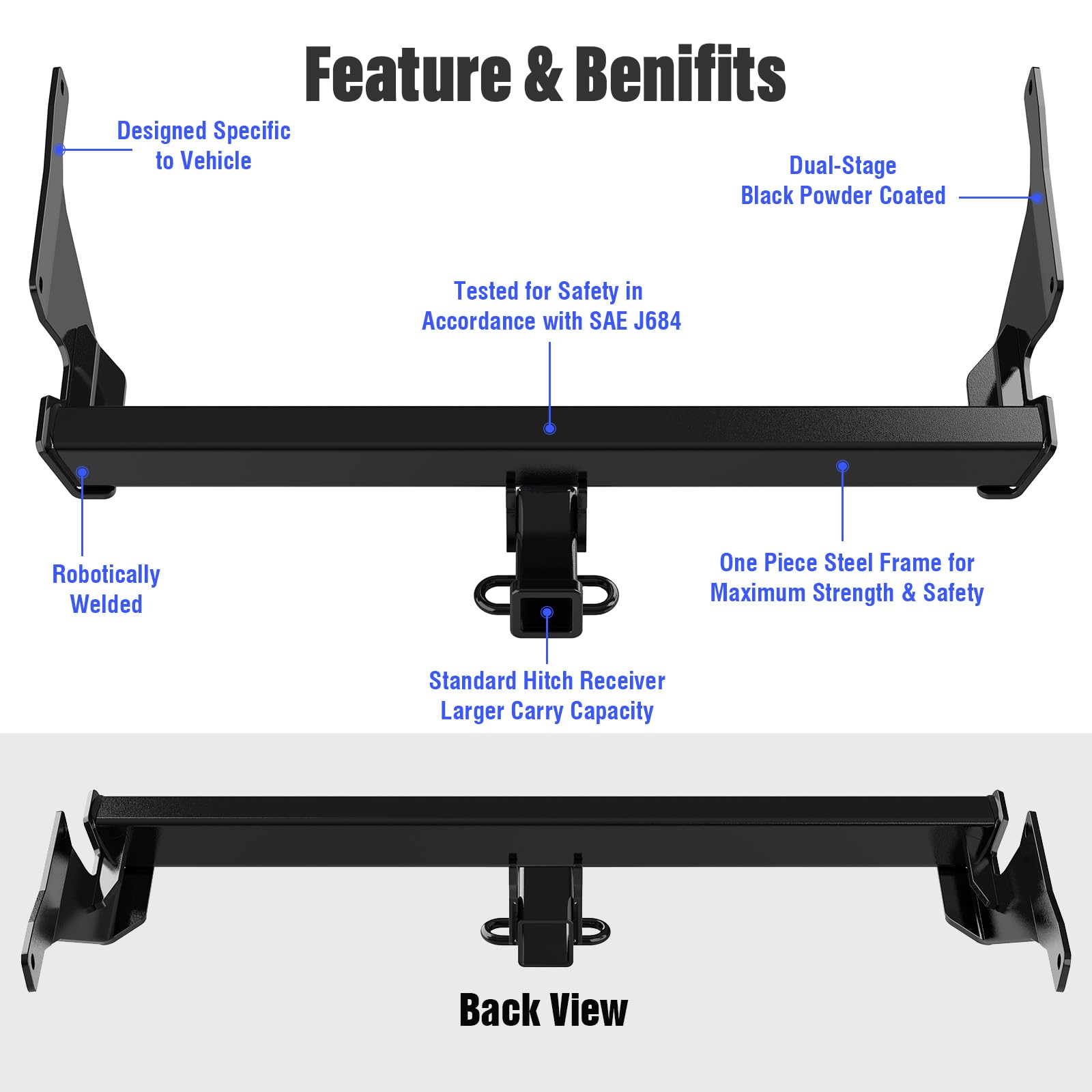 APS Assembly Class 3 Trailer Hitch 2 Inches Receiver Tube Towing Hitch Compatible with Mazda CX-5 2013-2025 - 3
