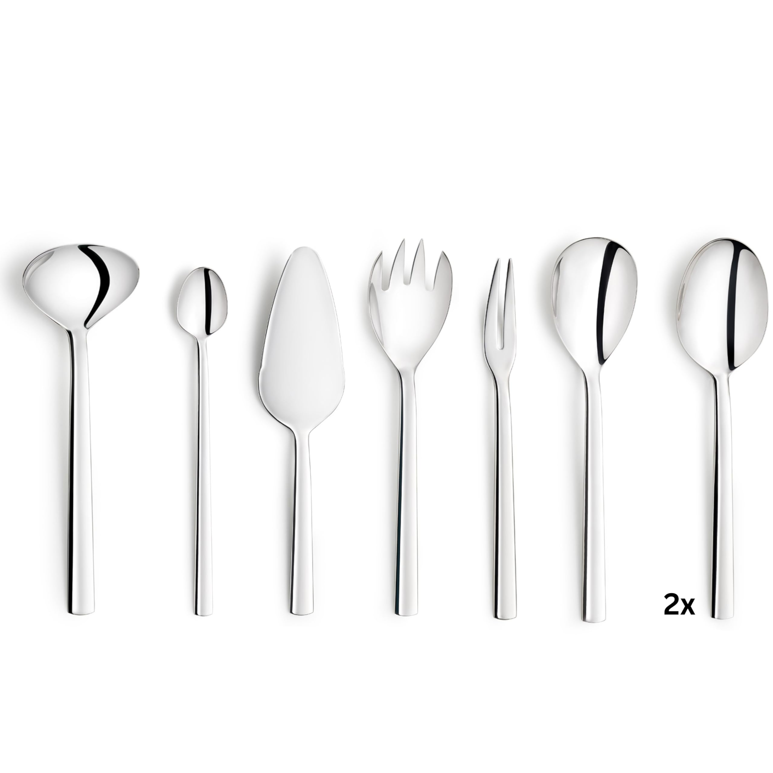 Paul Wirths AURA Besteck-Set 68-teilig, 18/10 Edelstahl, spülmaschinenfest | Hochglanzpolitur, minimalistisches Design, rostfrei, inkl. Servierwerkzeug – seit 90 Jahren Tischkultur