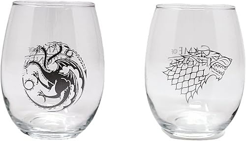 Miniatura 1 de Game of Thrones Juego de copas de vino coleccionables (House Stark & House Targaryen)