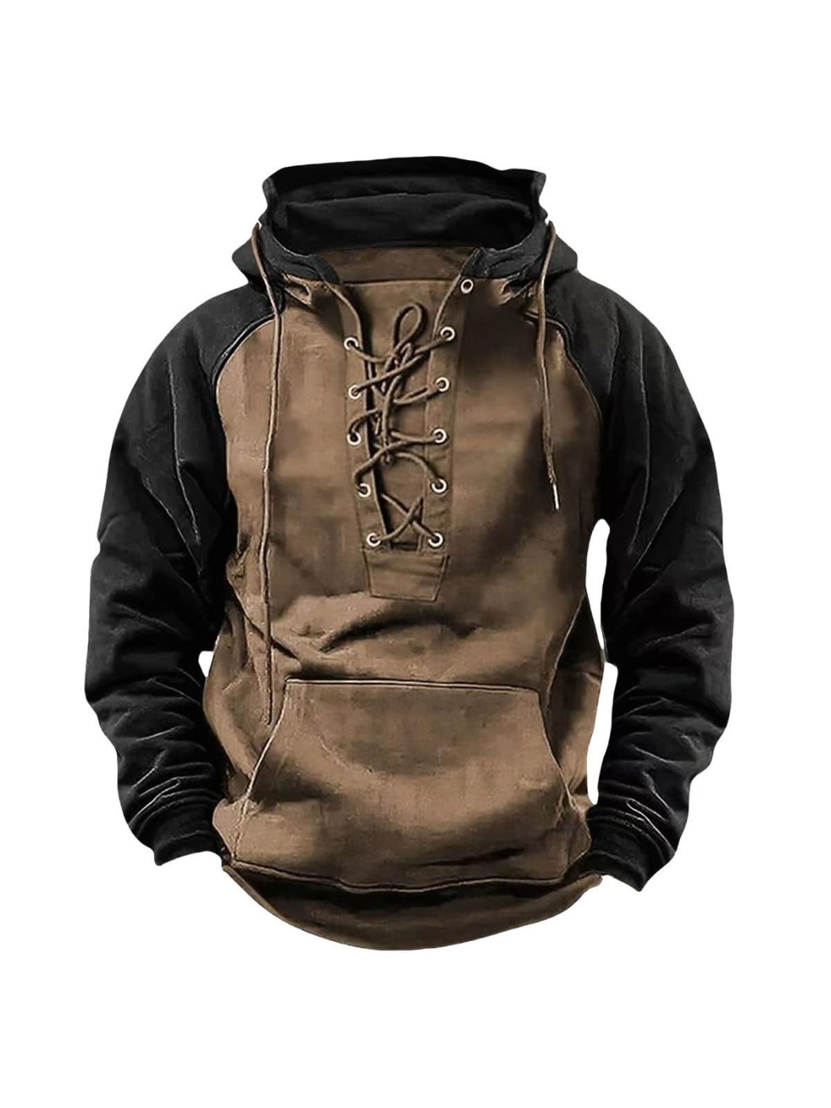Felpa con cappuccio da uomo a maniche lunghe, 4XL, a contrasto