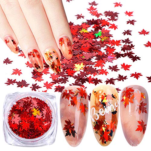 image for Frankie Maple Leaves Glitter Fall Nail Art Sequins Glitter Kits Fall N