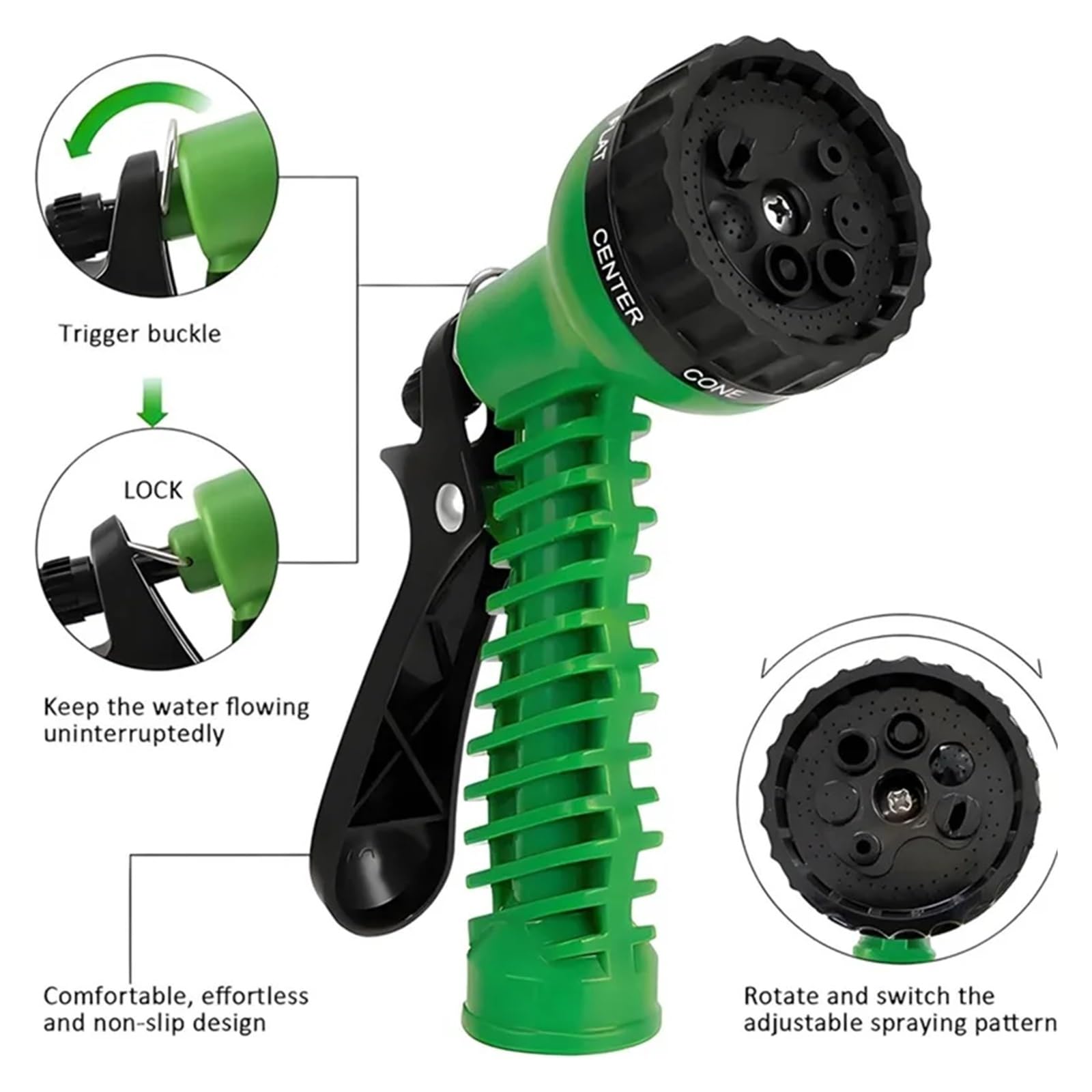 manguera de jardín, tubería de agua de manguera de Manguera mágica de alta presión for lavado de autos, pistola de agua multifuncional, manguera de agua for jardín doméstico y múltiples especificacion