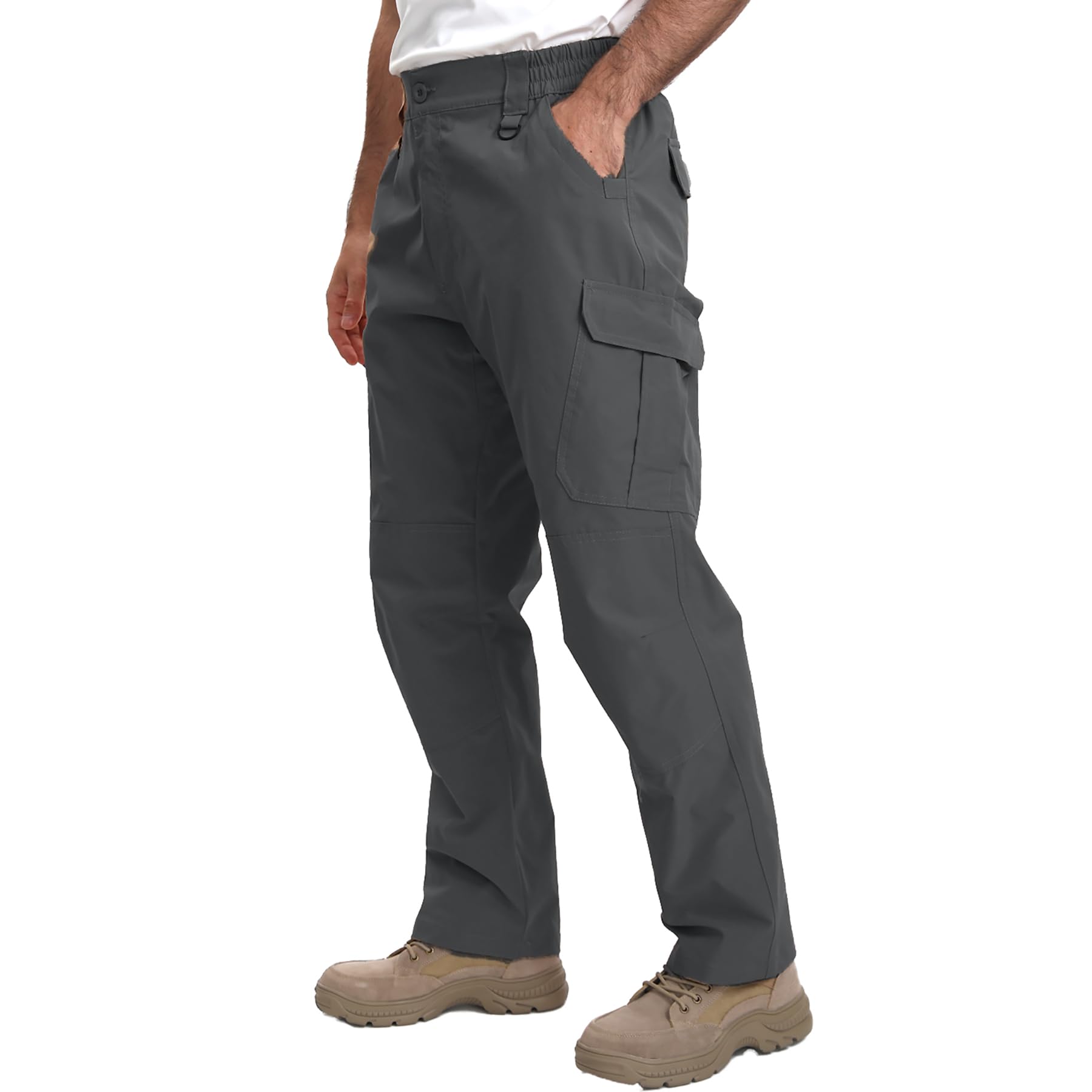BWBIKE Pantalon de Randonnée Extérieur résistant à l'eau pour Hommes, Pantalon Cargo Tactique Léger en Ripstop pour Le Sport, Le Travail et Les Voyages de Combat