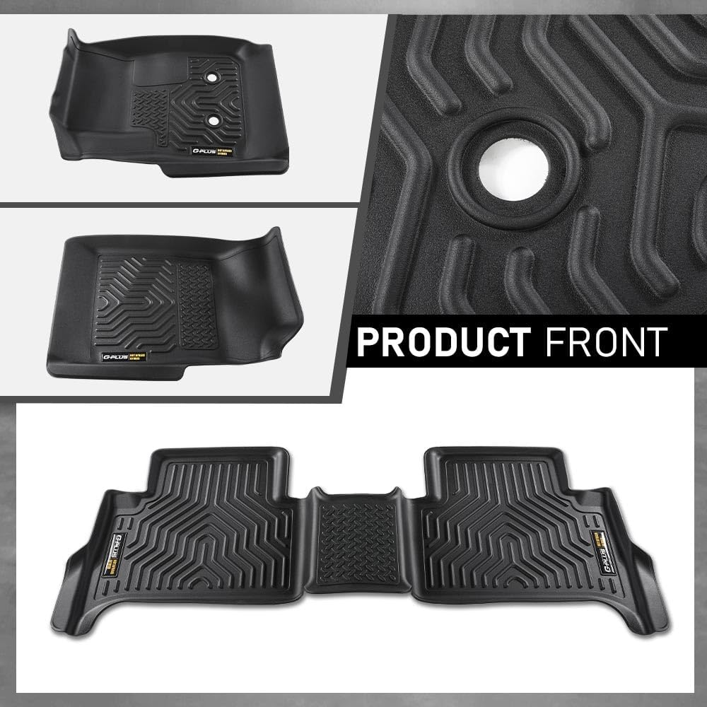 G-PLUS TPE Floor Mats Floor Liners Fit for Chevy Colorado Crew Cab 2015-2022,Fit GMC Canyon Crew Cab 2015-2022 Black Cargo Liner All-Weather Full Cover Protection 1st & 2nd Row,alfombras para carro - Image 8