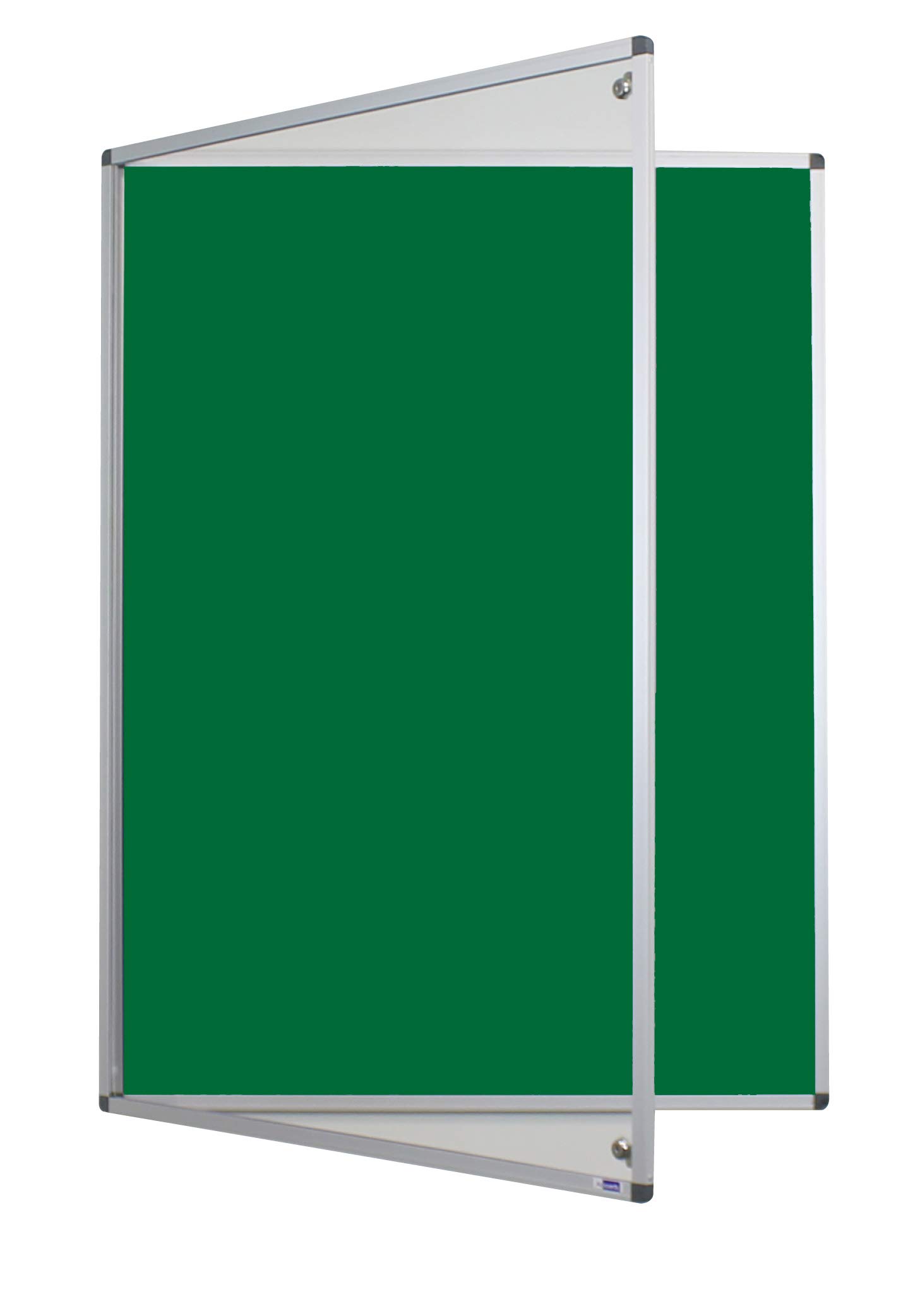 Adboards Classic Lockable Noticeboard Green Felt 900mm x 600mm Aluminium Frame