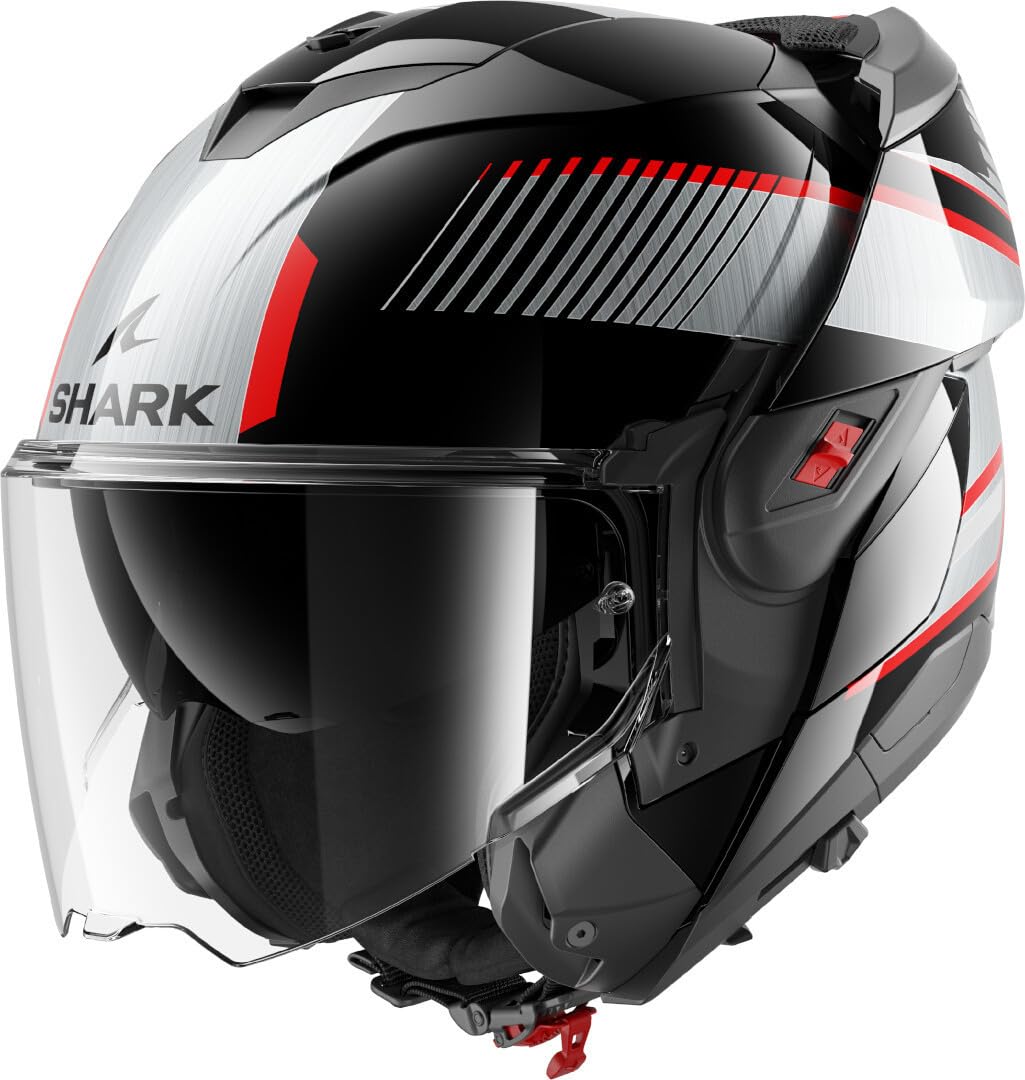 SHARK, Casco Moto Modular OXO SIKTER Black Chrome Silver Kus