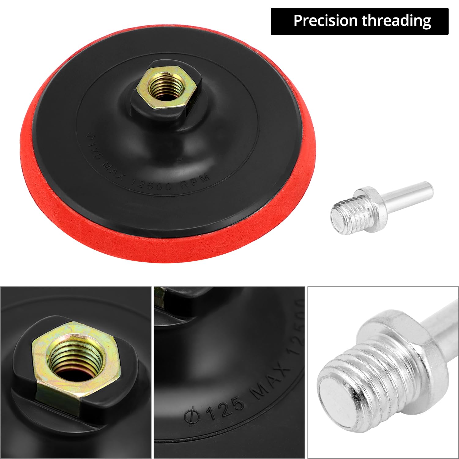 QWORK® 4 pezzi M14 125 mm platorello con gancio e anello, inclusa biella M14
