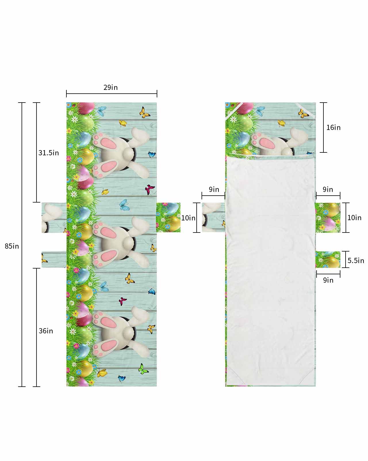 Teal Bunny Tail Easter Beach Lounge Chair Towel Cover, Soft Chaise Lounge Towel with Side Pockets Patio Pool Chairs Cover for Beach/Pool Sunbathing 29x85 Colorful Eggs Spring Floral