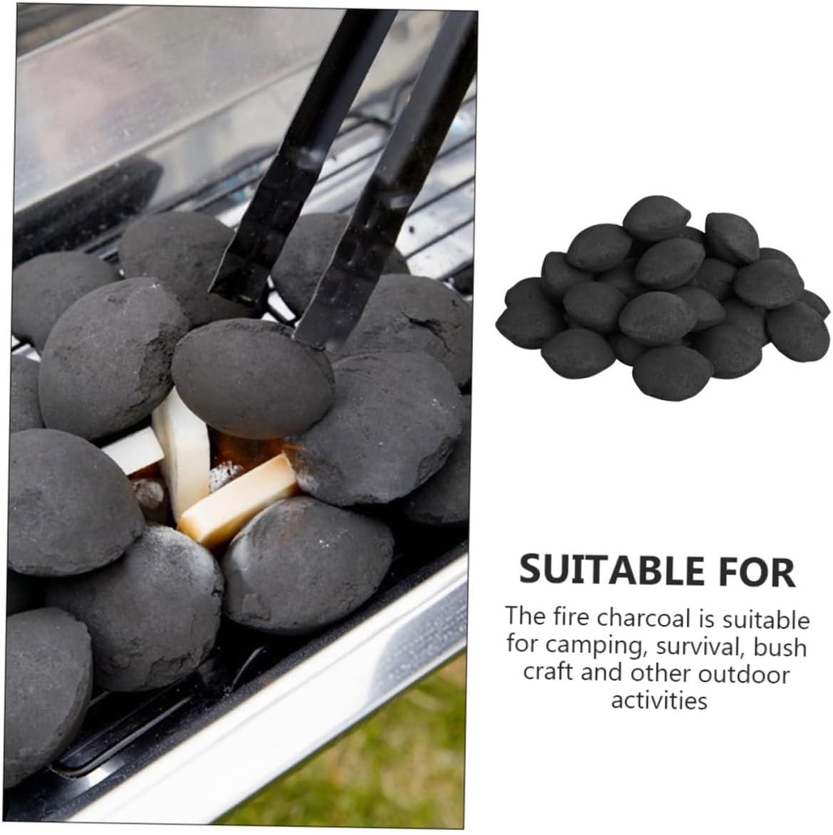 GALPADA 1Pack Natural Charcoal Block for Camping Outdoor Cooking Multifunctional Fire Charcoal for BBQ Grill Bonfire Simple Design for Easy Lighting Heat