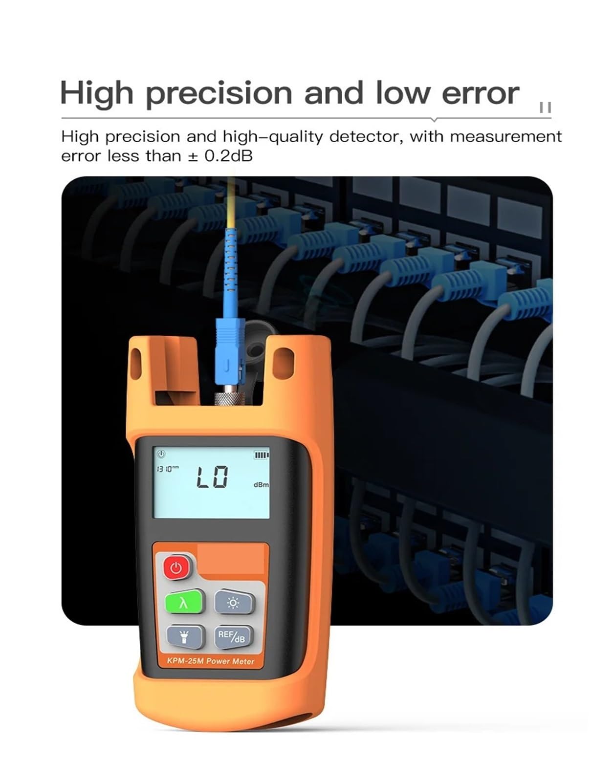 Herramienta De Prueba De Fibra Óptica Medidor De Potencia De Fibra Óptica KPM-25M Probador OPM Con Conector SC-70 + 6dB