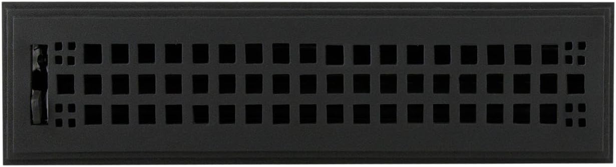 Naiture 2-1/4 x 14 Cast Iron Floor Register Mission Style