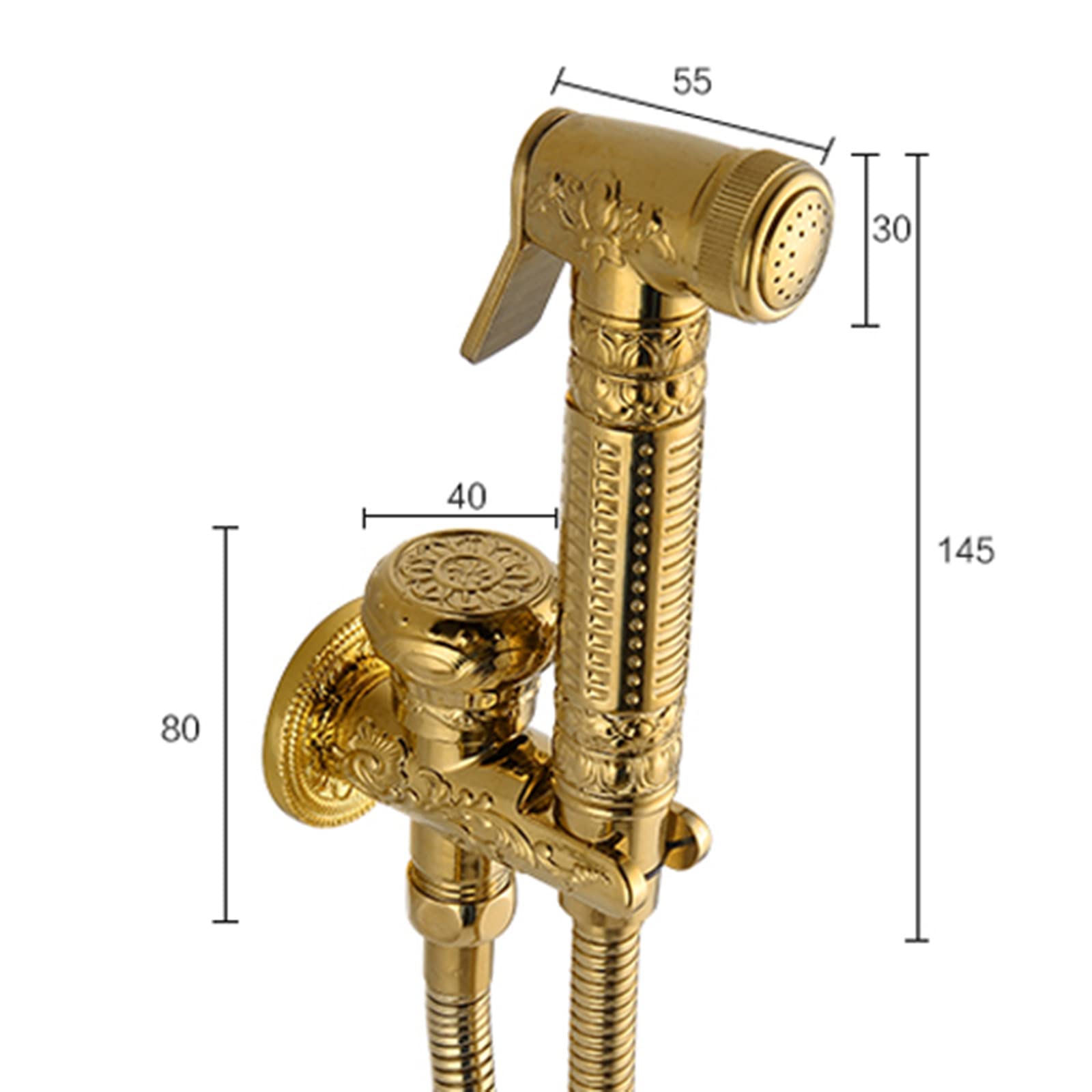 Retrò Rubinetto a Muro Spruzzatore Booster Doccetta per Bidet Miscelatore Manico Singolo Multifunzione Kit Spruzzatore per Bidet Doccino Bidet,Antico,Bifunzionale
