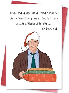 Funny Christmas Vacation movie-themed greeting card with red envelope