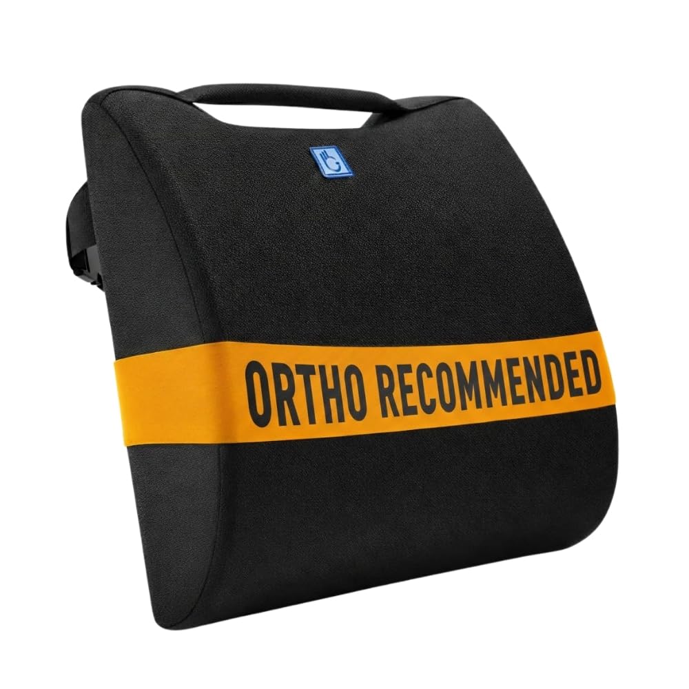 Back Good Orthosit Orthopedic Lumbar Support | Back Support Cushion |Three Way Support| Designed for Back Pain | (Black), High Density Moulded Foam-image-49