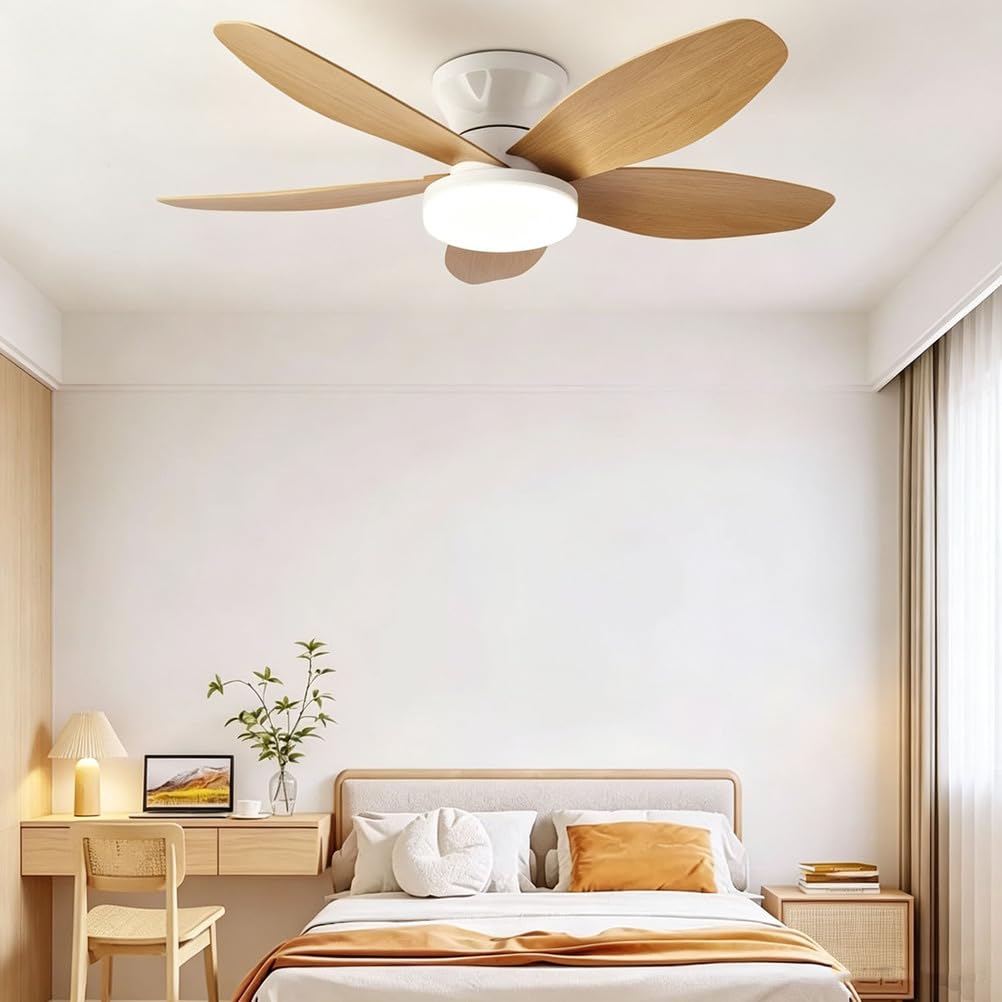 Piptyllite Quiet Inverter Ceiling Fan Light, Modern Design for Bedroom, Living & Dining Room