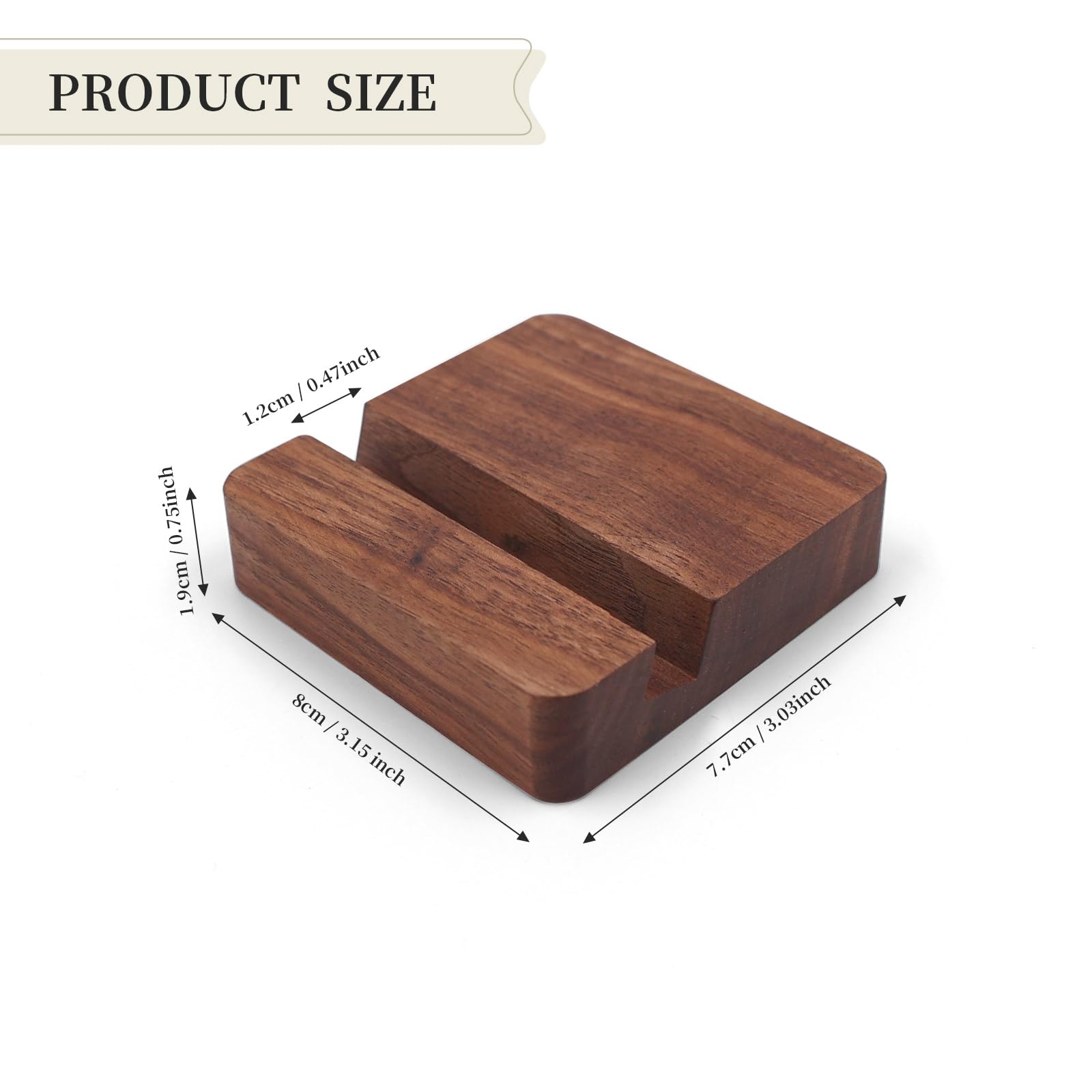 MayRecords 2 supporti in legno per CD e telefono, organizer per CD/DVD in legno massello + supporto per telefono da scrivania per media e dispositivi mobili (legno di noce nero)