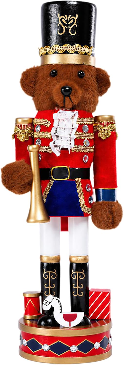 MUMTOP 15 Inch Christmas Nutcracker Decorations,Blue Table Wooden Figures