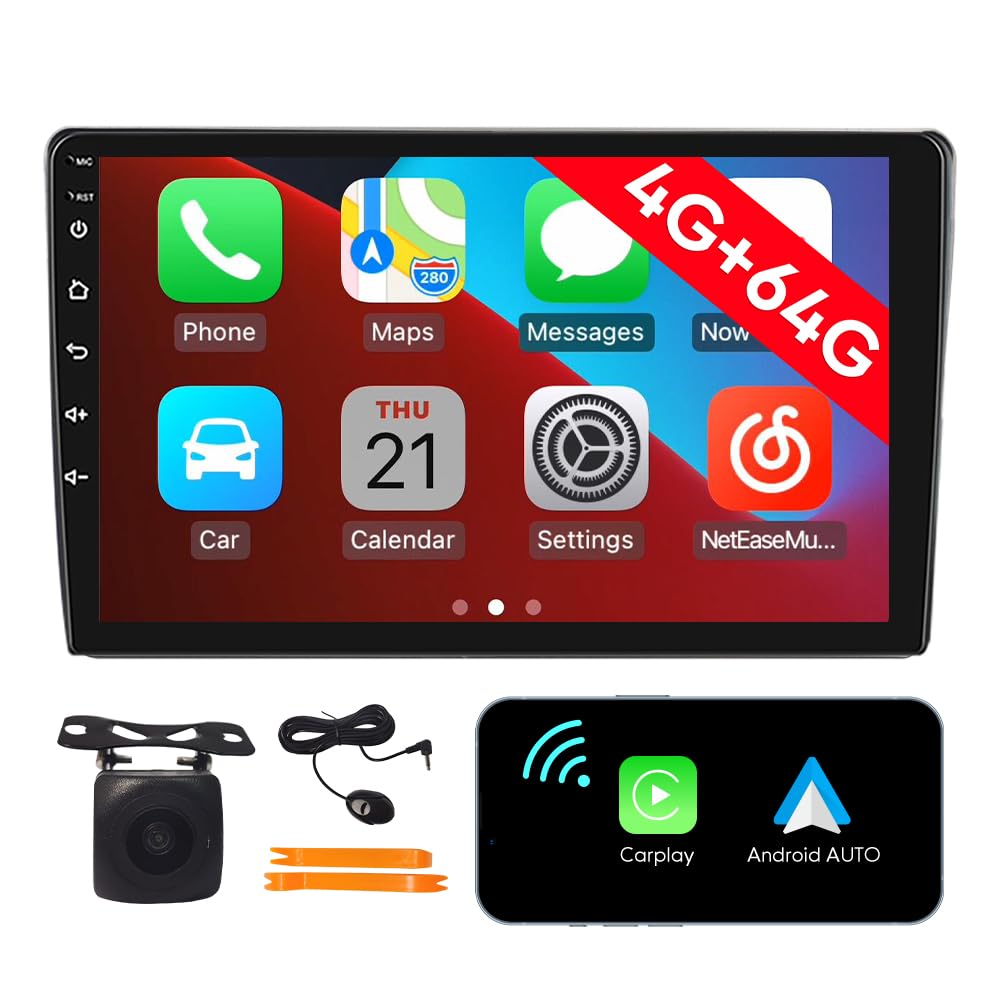 [4G 64G] Android Car Stereo FM Radio Carplay Android Auto 10.1