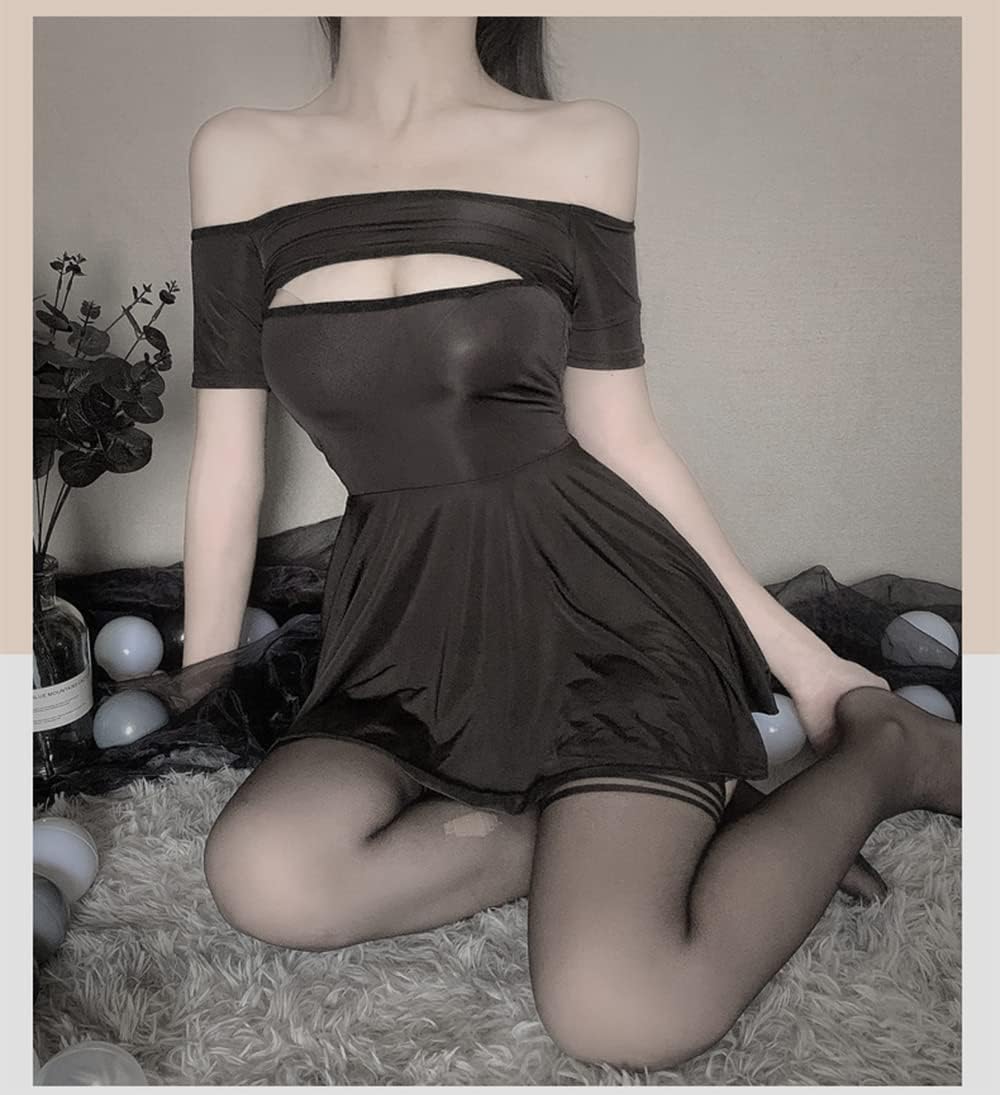 SINROYEE Women's Sexy Cosplay Lingerie Silk Nightgown Dress High split Cheongsam Dress - Image 4