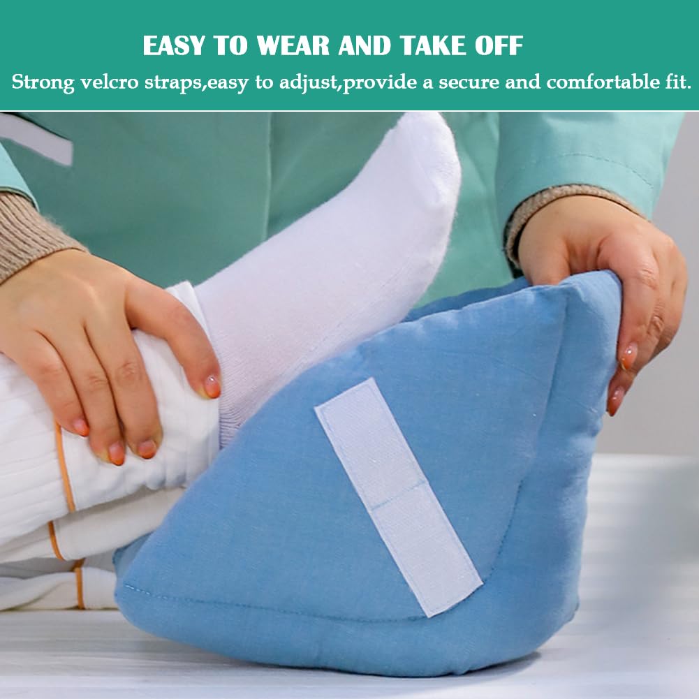 2 cojines protectores de talón, almohada de apoyo para pies sin carga, alivio del dolor de úlceras y úlceras, suministros de recuperación de cirugía para ancianos postrados en cama,