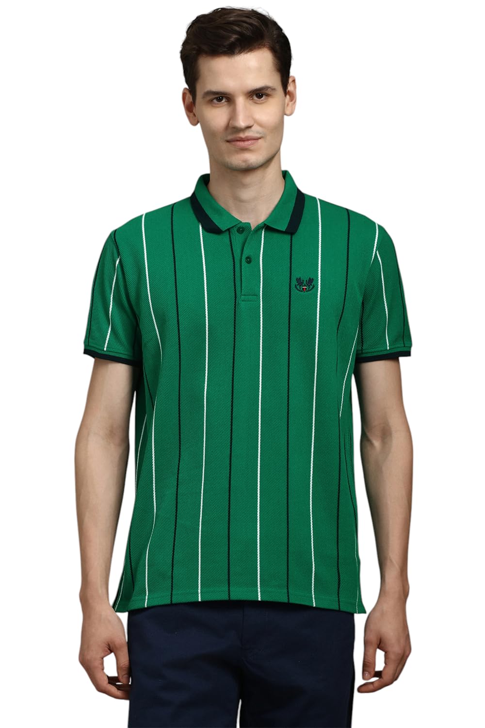 louis philippe Men's Striped Slim Fit T-Shirt-picture-46