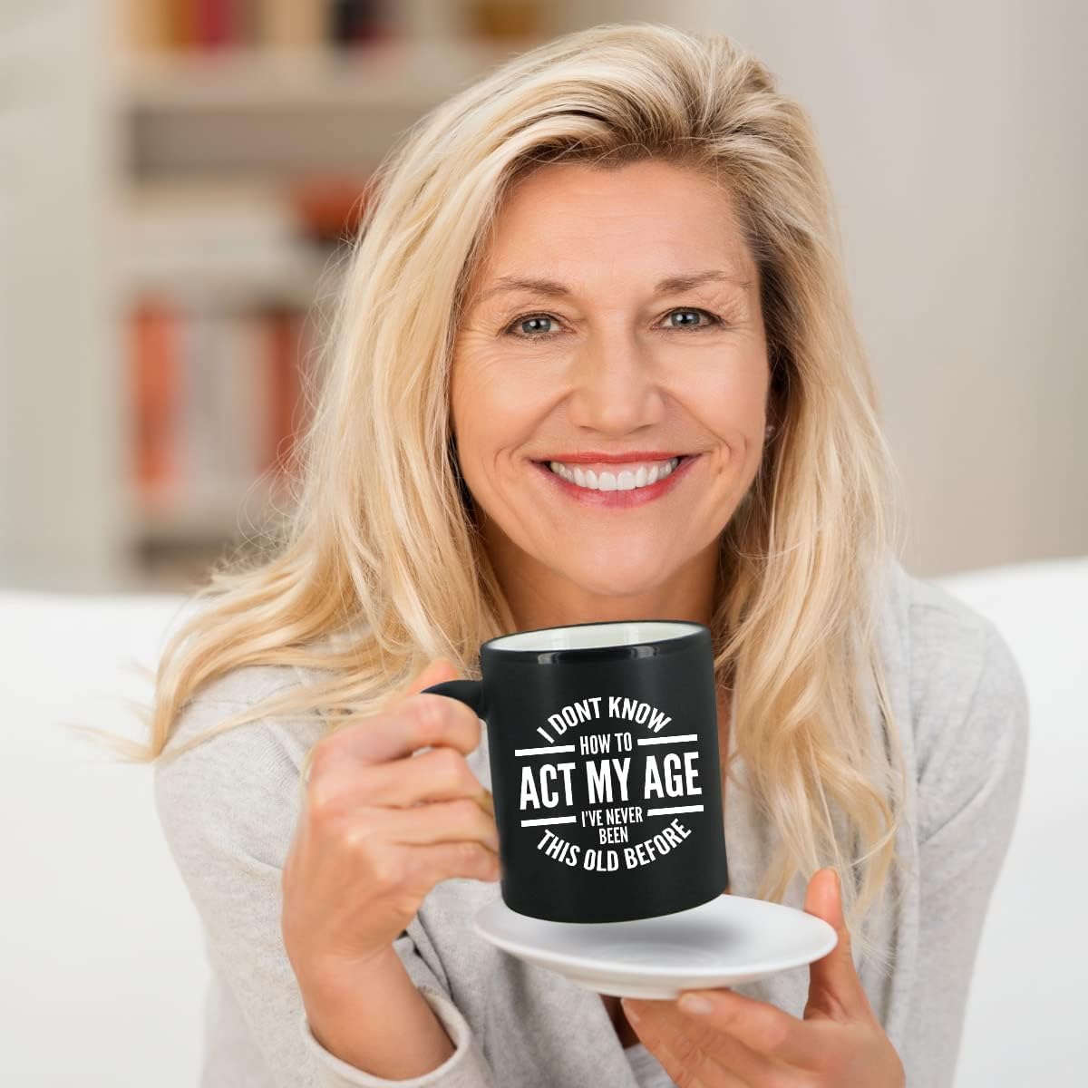 DU VINO I Don't Know How To Act My Age Coffee Mug -11oz- Funny Birthday or Retirement Gift for Elderly Senior Citizens- Gag Gift for Mom, Dad, Grandma, Grandpa- Novelty Coffee Mug for Grandparents - Image 5