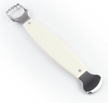 Smooth Cut Edges Handle Coconut Grater - Durable Sharp Stainless Steel Blade Shredder & Multi-Purpose Rasp for Easy Use Efficient Shredding Tool Plastic Handle