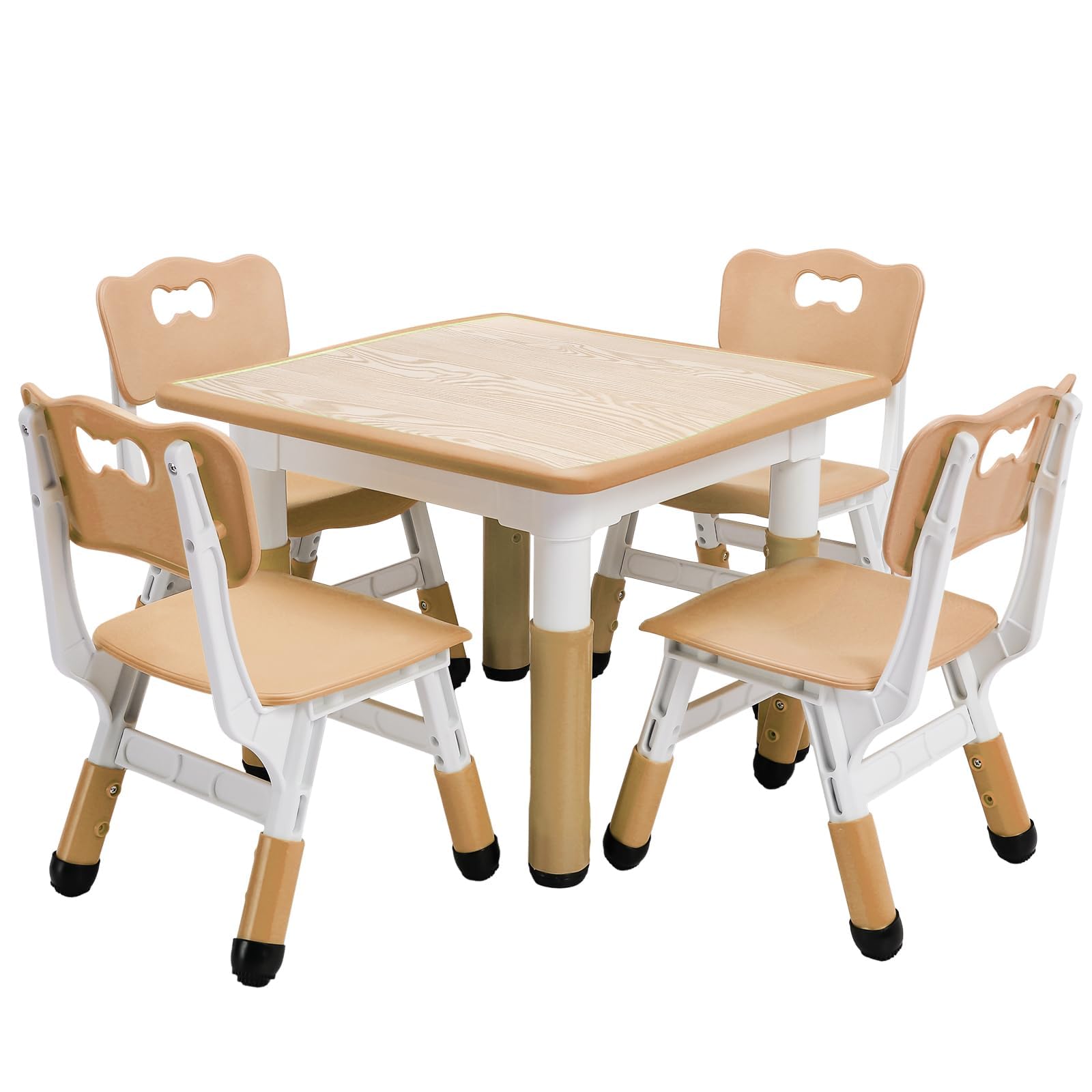 Kids Table and Chairs Set, Height Adjustable Activity Desk (Ages 2-10) - Graffiti &amp; Arts Crafts Desktop with Non-Slip Legs, 300lbs Max Load, Multi-Use for Home, Classrooms &amp; Daycares