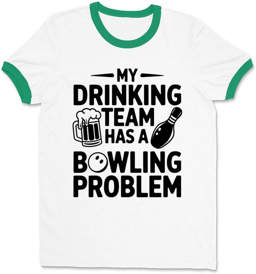 Funny Bowling Team Ringer Tee Shirt Unisex