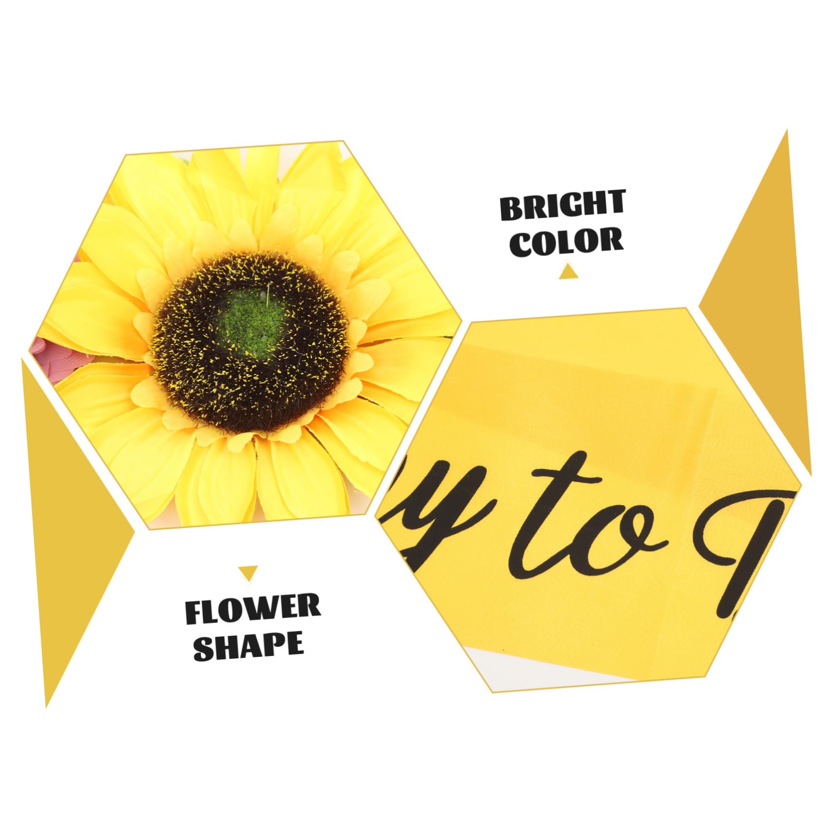 BESTonZON 3 Set ornamento di girasole abito mamma da fasciare baby shower forniture per baby shower di maternità fiore del sole Accessori cintura corpetto bambino spillo Poliestere