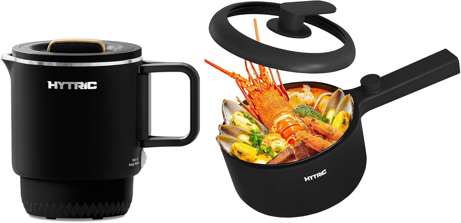 Hytric 650ML Travel Electric Kettle & 1.5L Hot Pot Electric