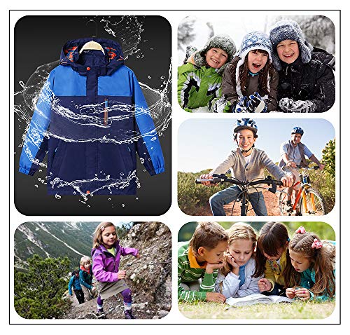 Image of Boys Rain Jacket with Hood Waterproof Casual Lightweight Zipper Raincoat for Kids Outwear Windbreaker Clothes (5-14)