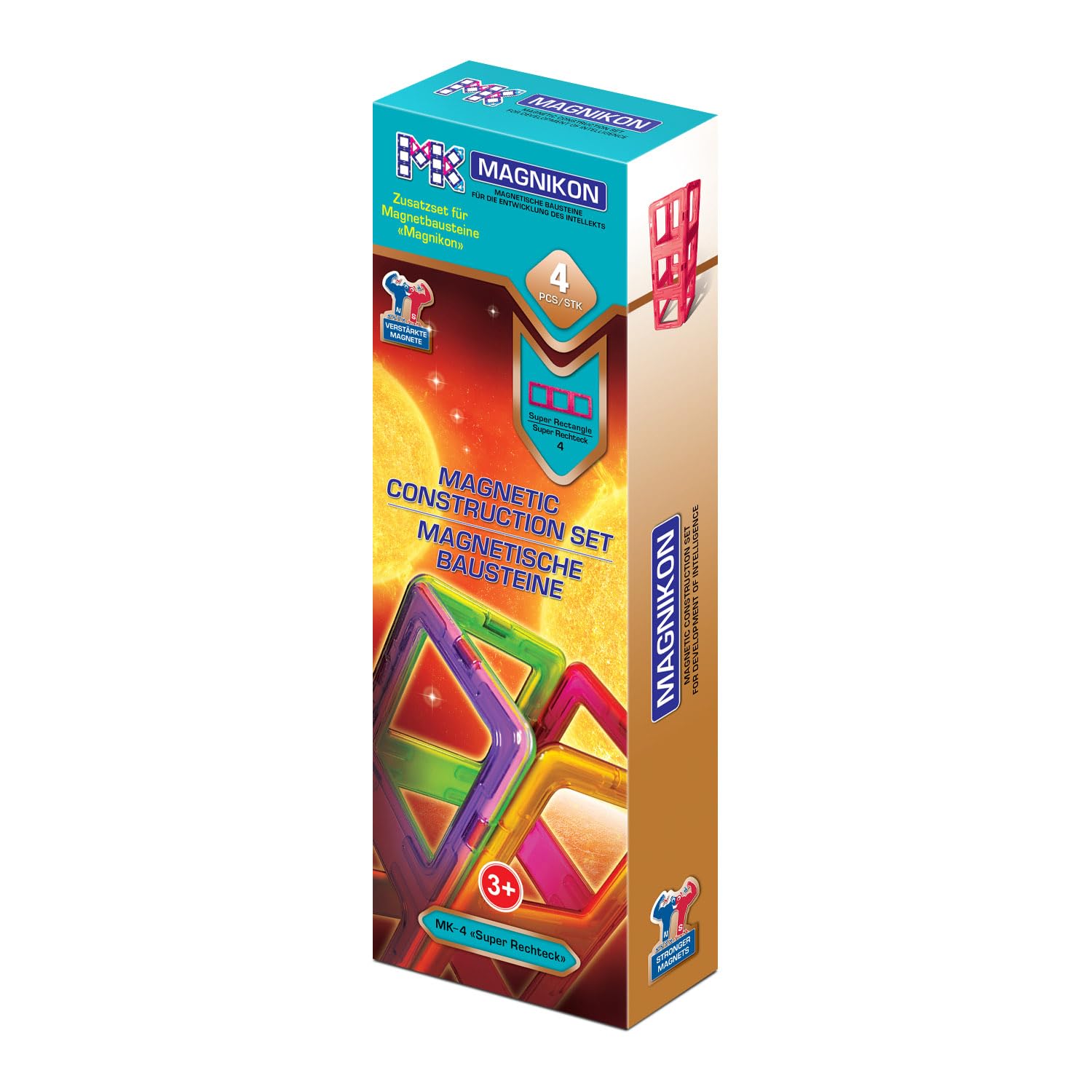 MAGNIKON Magnetische Bausteine Ersatzset Super Rechtecke, Magnetbausteine Rechteckig, Magnetsteine Erweiterung, Montessori Spielzeug, Magnete für Kinder ab 3 Jahre