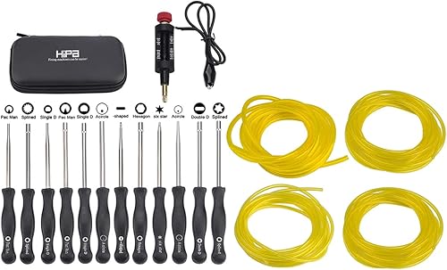 Hipa Paquete de 12 herramientas de ajuste de carburador, probador de chispas de bobina de encendido + tubo de manguera de línea de combustible de 4