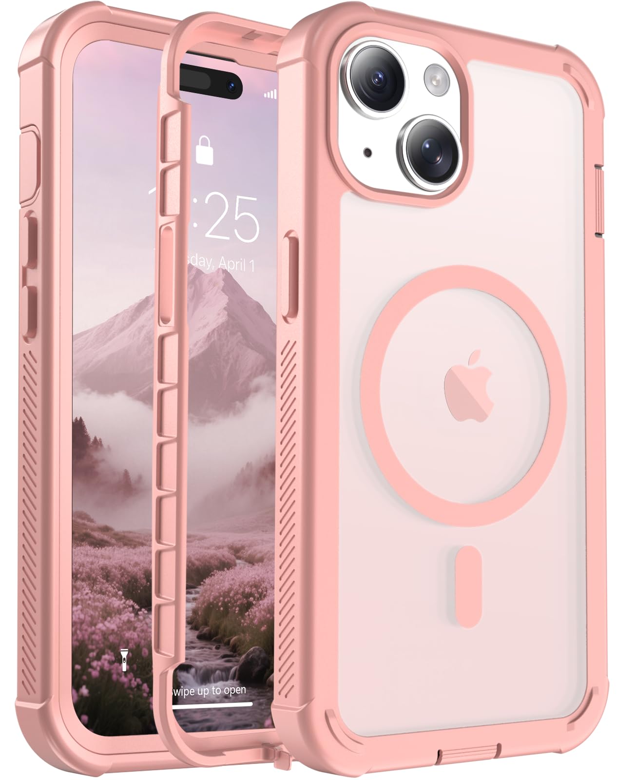 jaroco Magnetic for iPhone 15 Case Heavy Duty Protection Pink