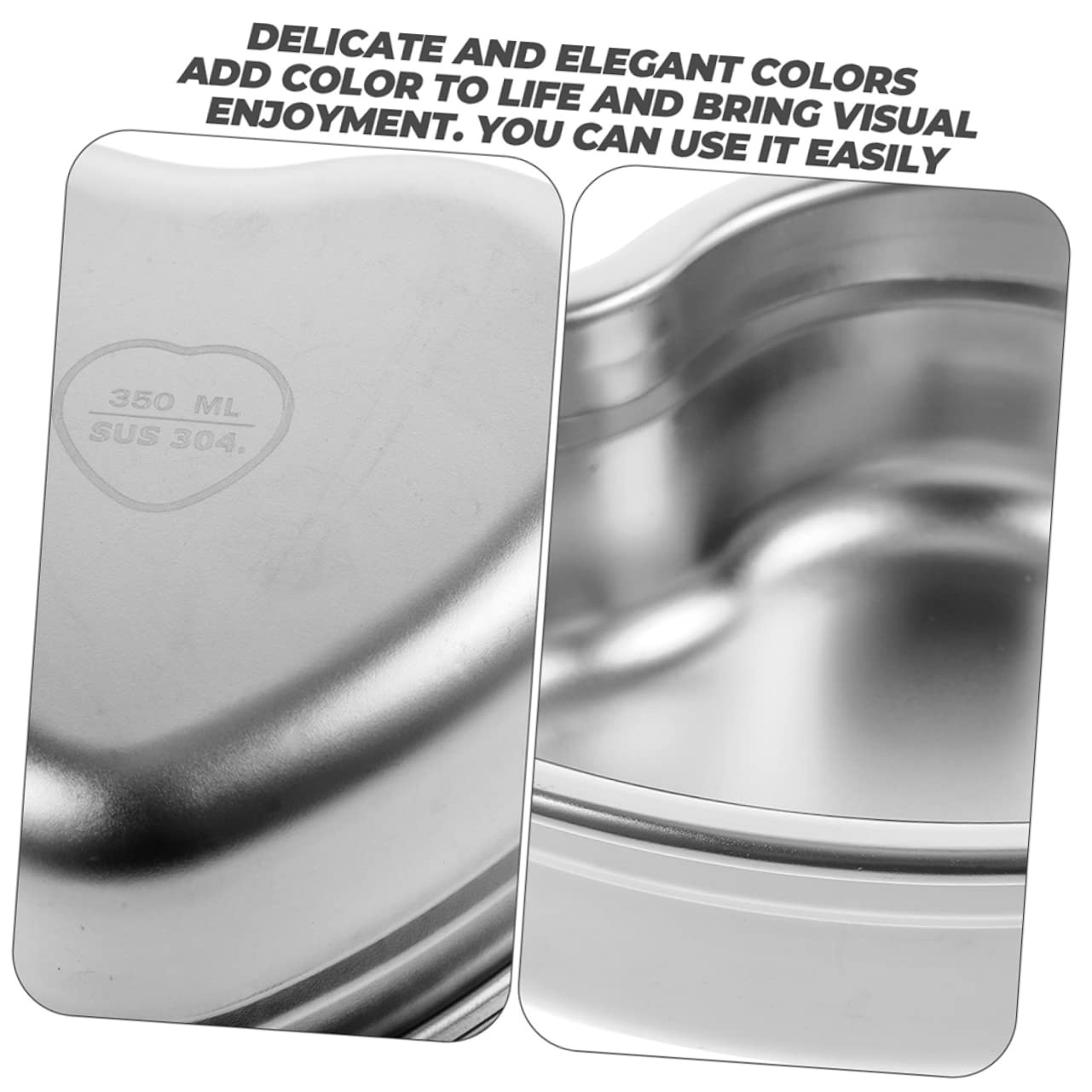 OSOLADY Heart Shaped Stainless Steel Plate Metal Snack Dessert Bowl for Serving Candies Snacks and Treats for Restaurants Parties and Special Occasions