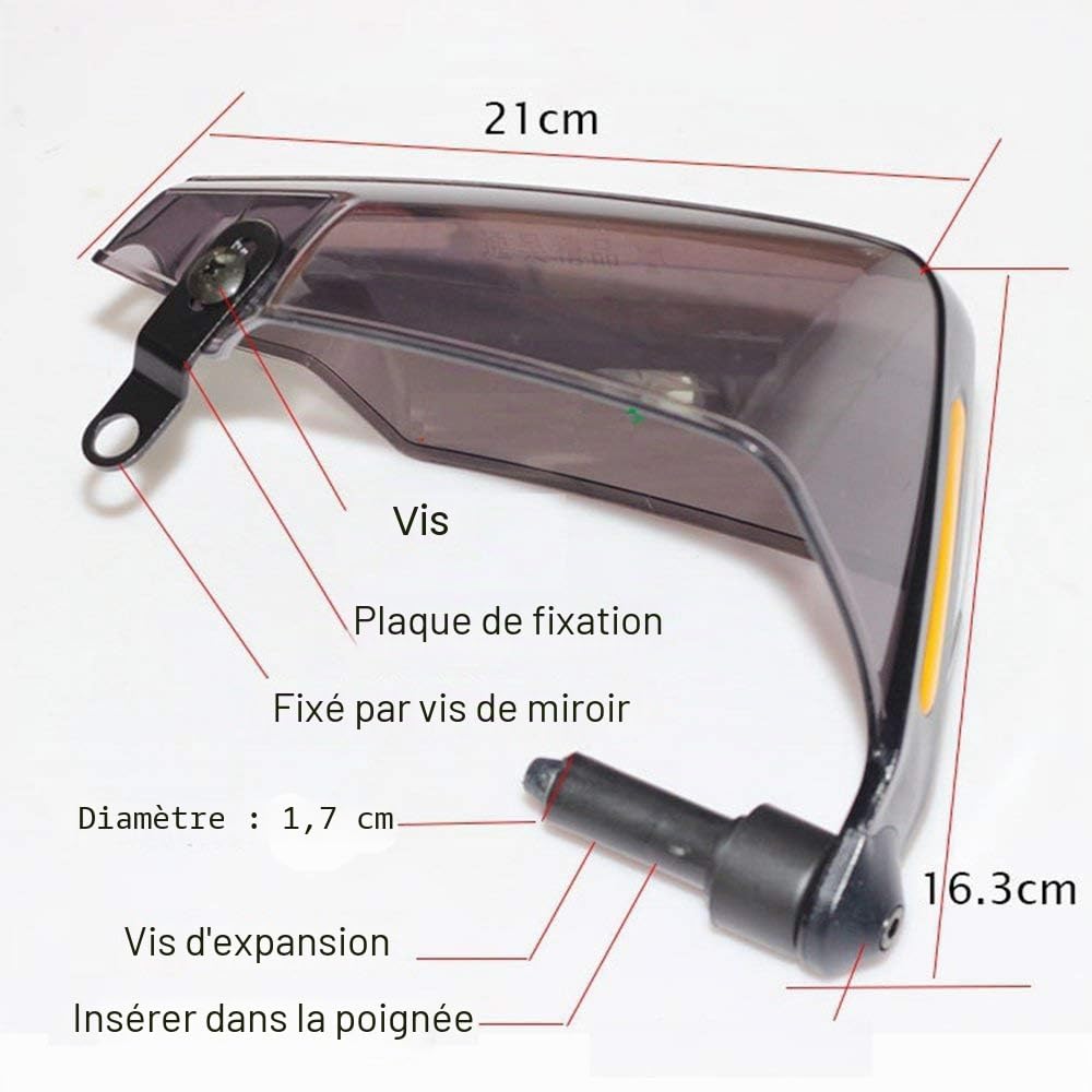 Paire Gris 22 mm 7/8" Universel Hand Protections Protèges Mains Moto/ATV Bike Handguards Protecteur