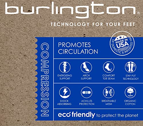 Burlington Men's Compression Crew Sock, Black/Grey-2 Pair Pack, One Size2