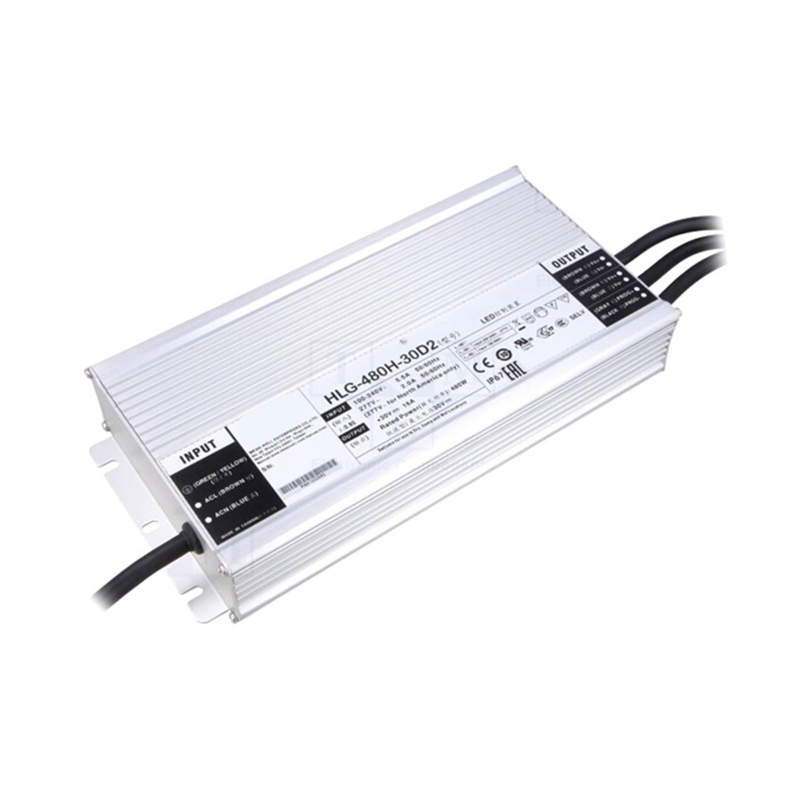BALYDLUL 480W constant voltage+constant current dimmable LED driver HLG-480H 12V 15V 20V 24V 30V 36V 42V 48V 54V B(HLG-480H-30B 30V)