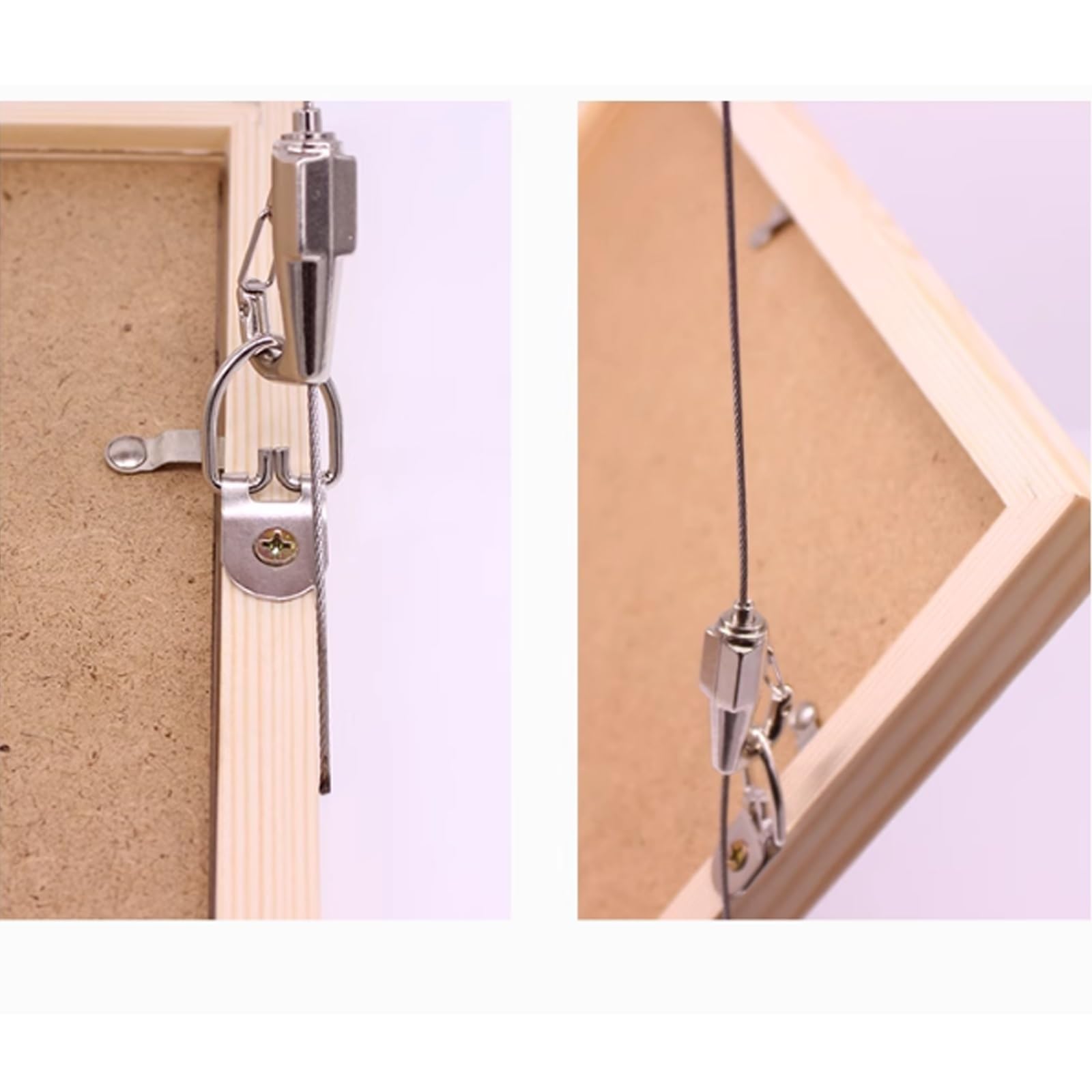 Kit para colgar cuadros, cuerda de alambre de acero inoxidable ajustable, kit de pista con 2 rieles, 4 ganchos y accesorios de instalación para decoración del hogar